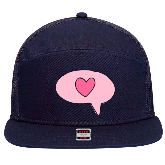 Love Text Message 7 Panel Mesh Trucker Snapback Hat