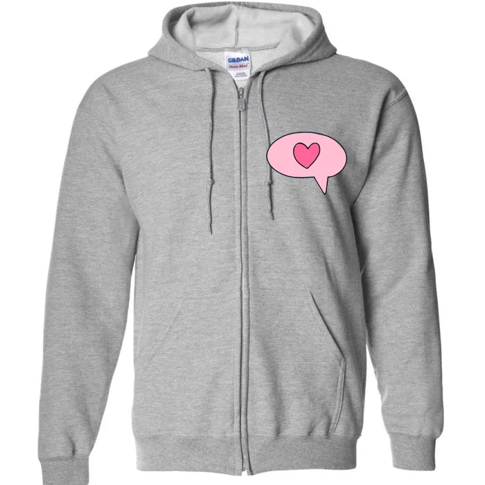 Love Text Message Full Zip Hoodie