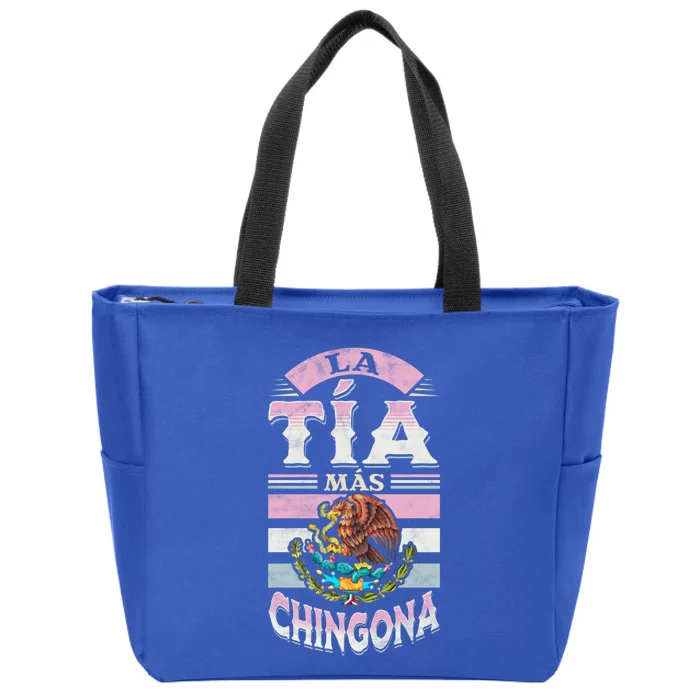 La Tía Más Chingona Mexican Aunty Gift Zip Tote Bag