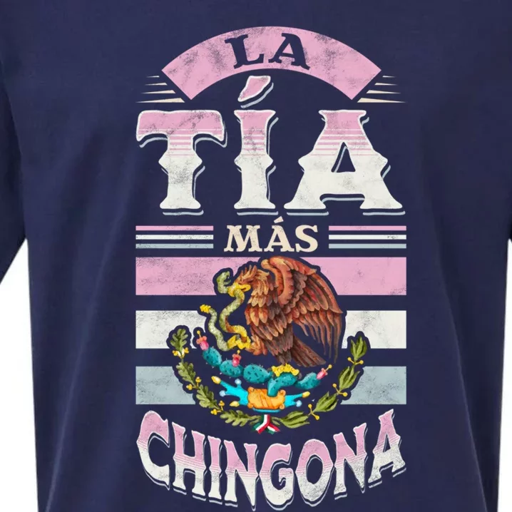 La Tía Más Chingona Mexican Aunty Gift Sueded Cloud Jersey T-Shirt