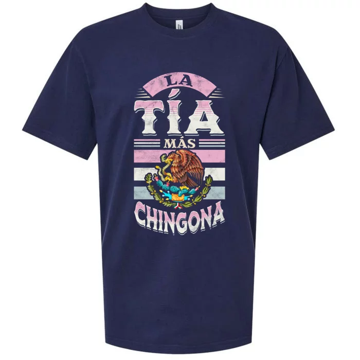 La Tía Más Chingona Mexican Aunty Gift Sueded Cloud Jersey T-Shirt