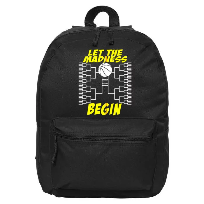 Let The Madness Begin Basketball Madness College Zip Hoodie 16 in Basic Backpack