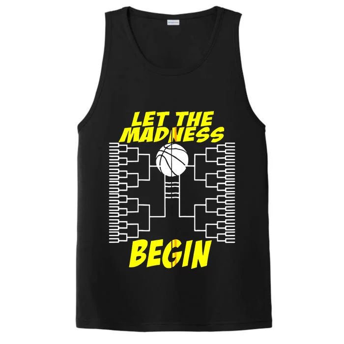 Let The Madness Begin Basketball Madness College Zip Hoodie Performance Tank