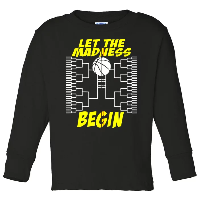 Let The Madness Begin Basketball Madness College Zip Hoodie Toddler Long Sleeve Shirt