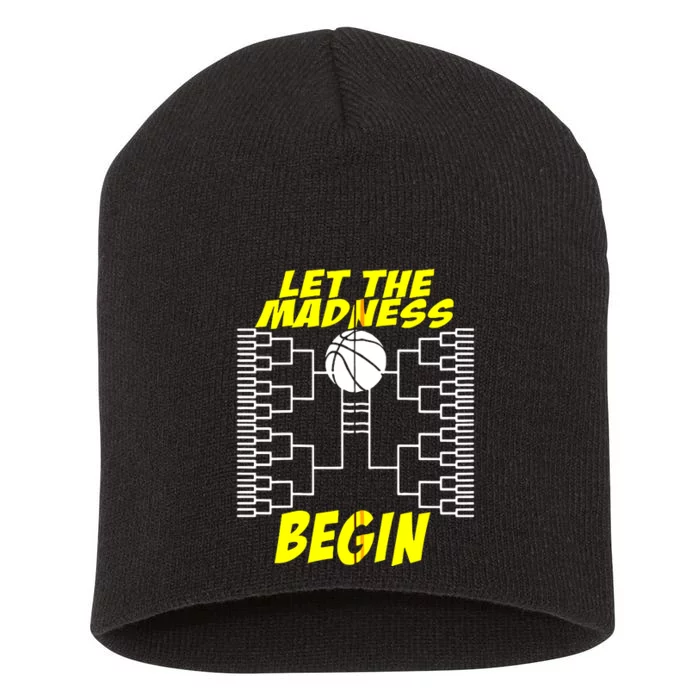 Let The Madness Begin Basketball Madness College Zip Hoodie Short Acrylic Beanie