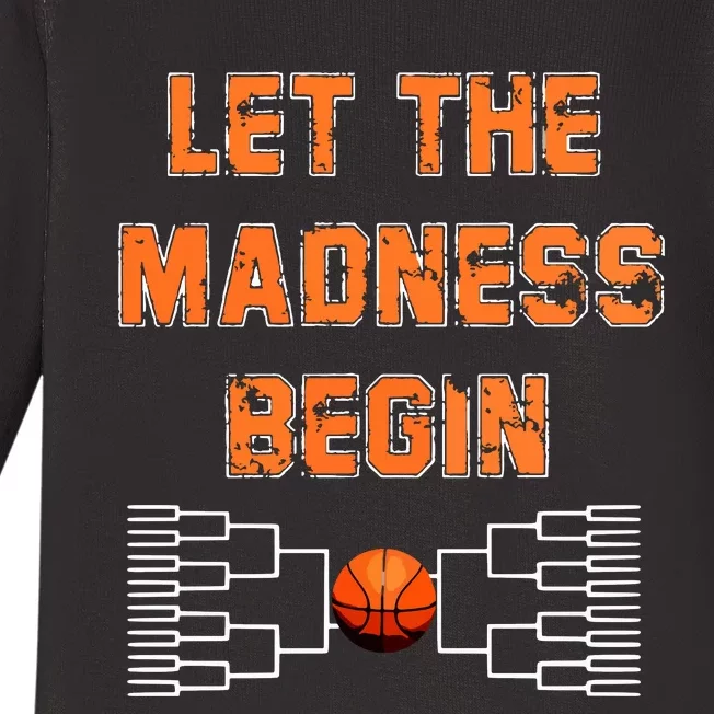 Let The Madness Begin Basketball Hoodie Baby Long Sleeve Bodysuit