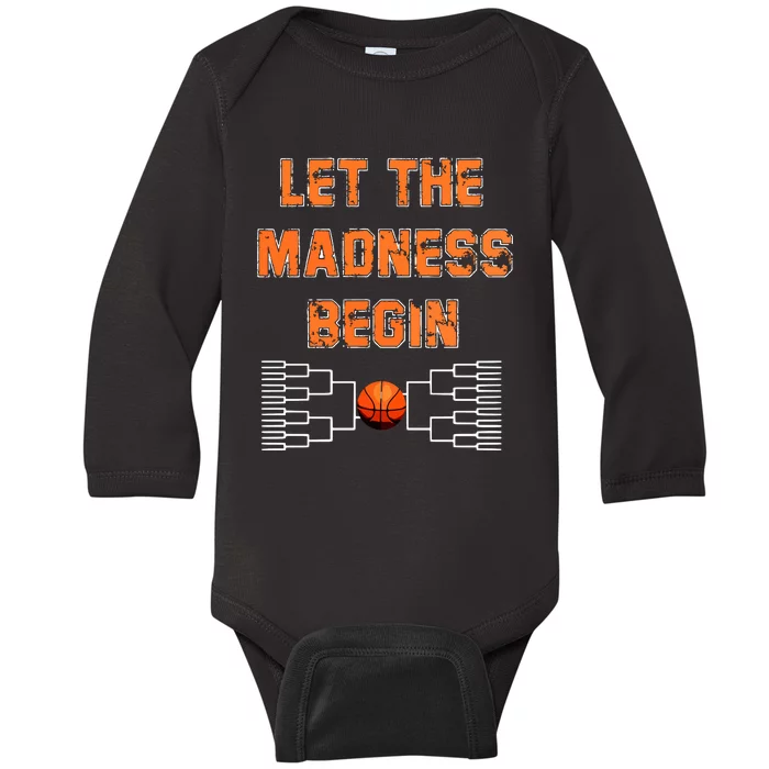 Let The Madness Begin Basketball Hoodie Baby Long Sleeve Bodysuit