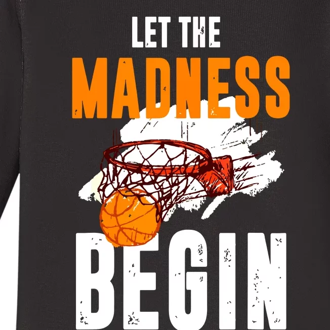 Let The Madness Begin Basketball Baby Long Sleeve Bodysuit