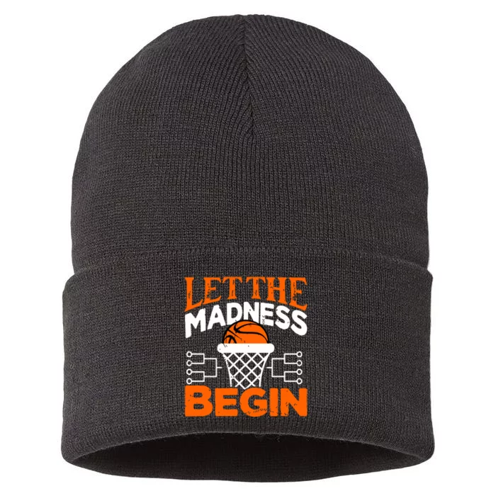 Let The Madness Begin College Madness Basketball Hoodie Sustainable Knit Beanie