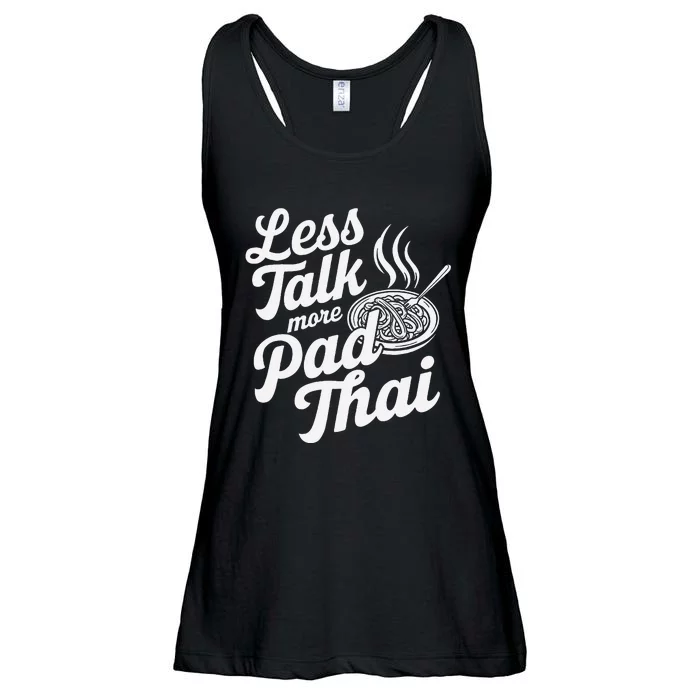 Less Talk More Pad Thai Funny Humor Food Text Joke Ladies Essential Flowy Tank