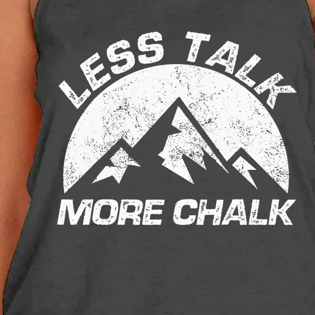 Lest Talk More Chalk Rock Mountain Climber Bouldering Women's Knotted Racerback Tank