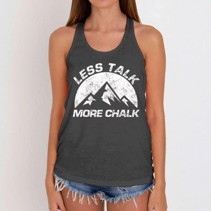 Lest Talk More Chalk Rock Mountain Climber Bouldering Women's Knotted Racerback Tank