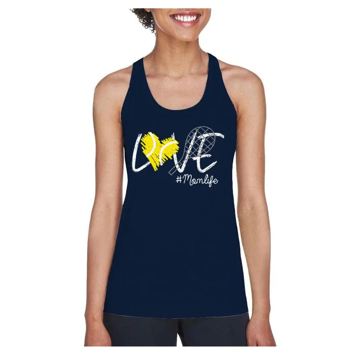 Love Tennis Mom Life Gift For Mom Women MotherS Day Women's Racerback Tank