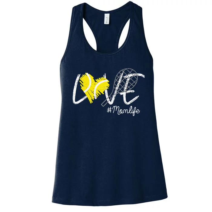 Love Tennis Mom Life Gift For Mom Women MotherS Day Women's Racerback Tank