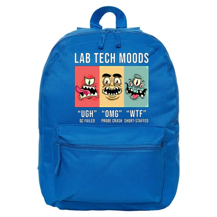 Laboratory Technician Medical Technologist Lab Tech Moods Funny Gift 16 in Basic Backpack