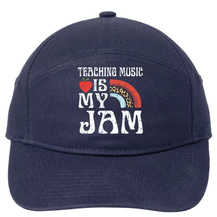 Leopard Teaching Music Is My Jam Sunglasses Teaching Music Gift 7-Panel Snapback Hat