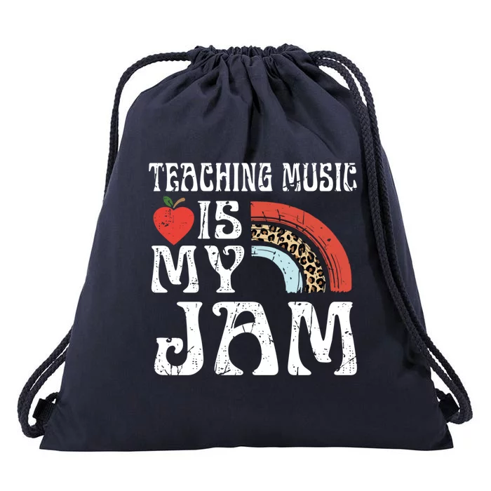 Leopard Teaching Music Is My Jam Sunglasses Teaching Music Gift Drawstring Bag