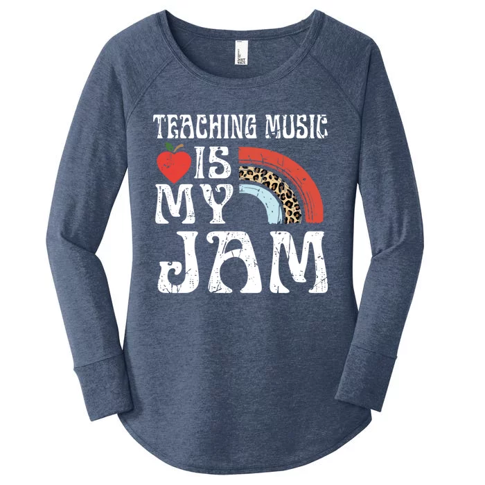 Leopard Teaching Music Is My Jam Sunglasses Teaching Music Gift Women's Perfect Tri Tunic Long Sleeve Shirt