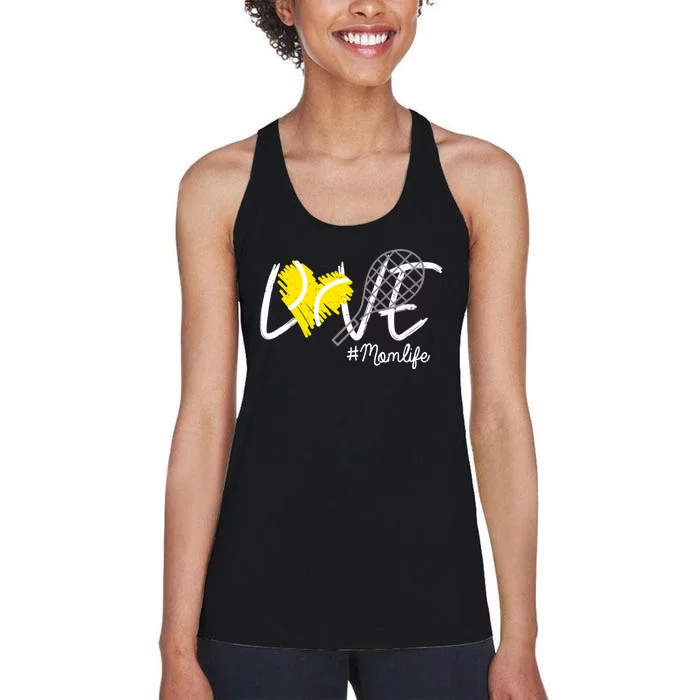 LOVE Tennis Mom Life Gift For Mom Wo Mother's Day Women's Racerback Tank