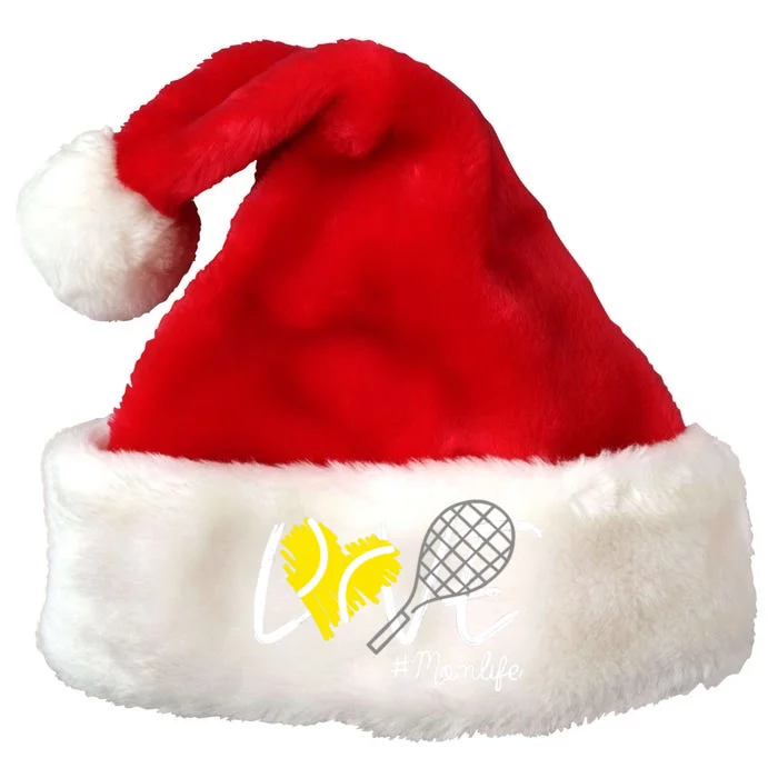 LOVE Tennis Mom Life Gift For Mom Wo Mother's Day Premium Christmas Santa Hat