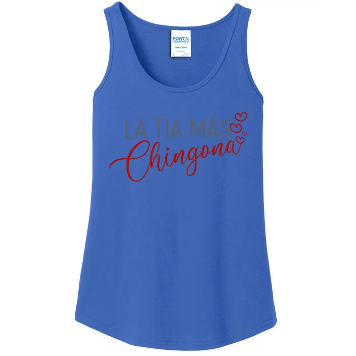 La Tia Mas Chingona Funny Aunt Heart Gift Ladies Essential Tank