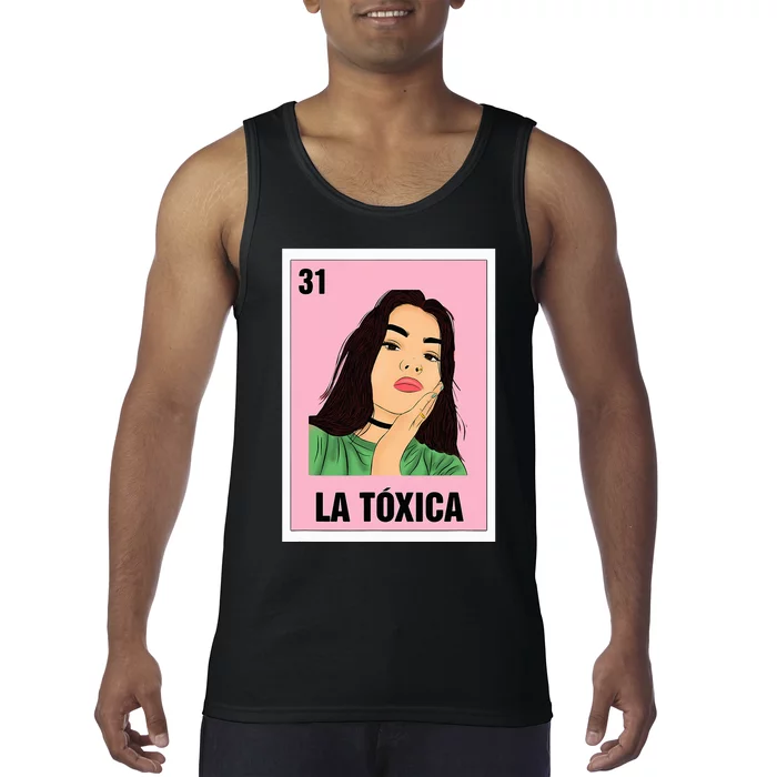 La Toxica Mexican Bingo Card Game Funny Girl Boss Spanish Tank Top