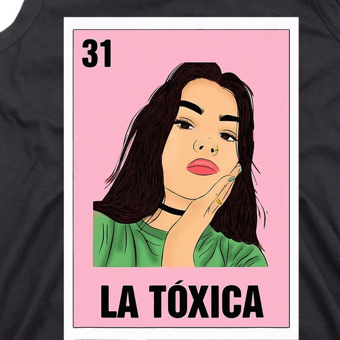 La Toxica Mexican Bingo Card Game Funny Girl Boss Spanish Tank Top