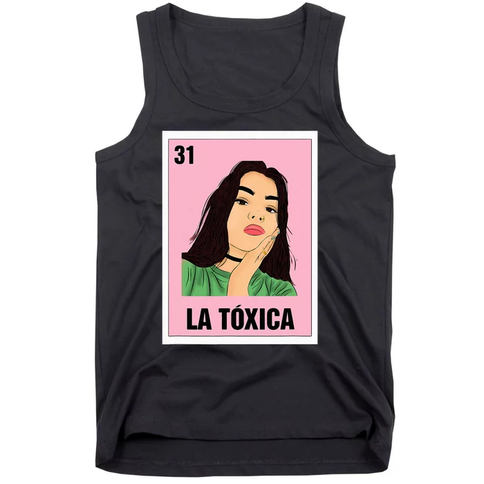 La Toxica Mexican Bingo Card Game Funny Girl Boss Spanish Tank Top