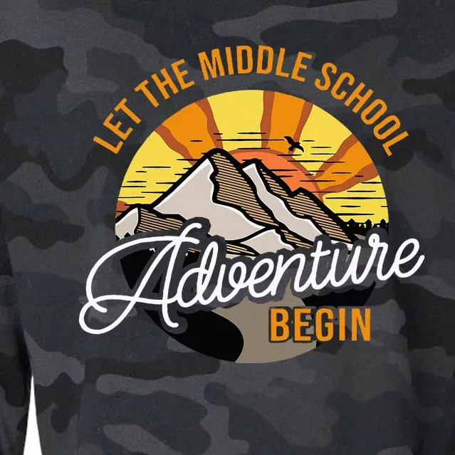 Let The Middle School Adventure Begin Middle School Teacher Cropped Pullover Crew