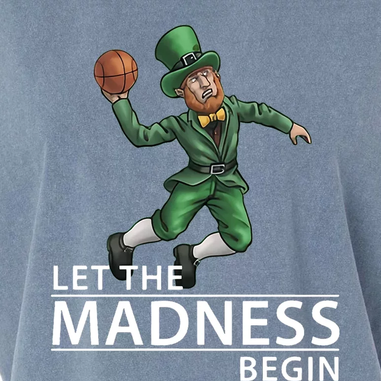 Let The Madness Begin Basketball Leprechaun Garment-Dyed Women's Muscle Tee