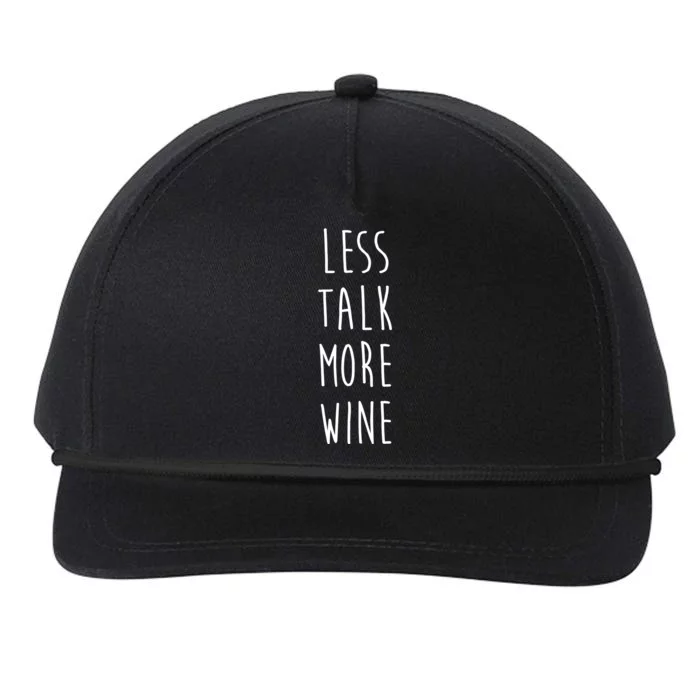 Less Talk More Wine Snapback Five-Panel Rope Hat