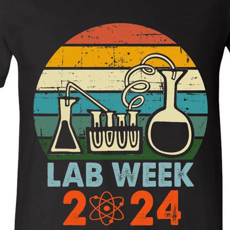 Laboratory Tech Medical Technician Scientist Lab Week 2024 V-Neck T-Shirt