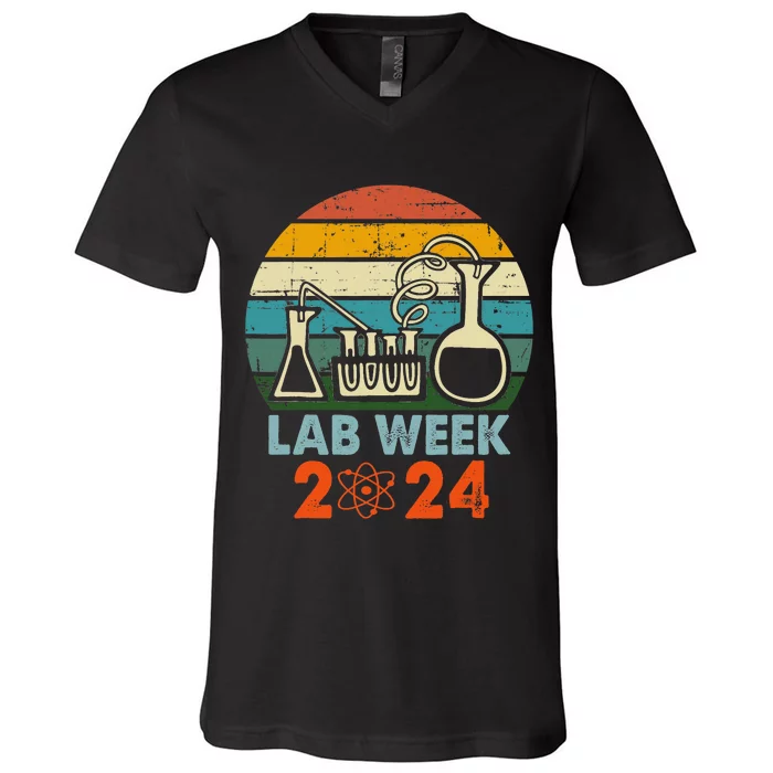 Laboratory Tech Medical Technician Scientist Lab Week 2024 V-Neck T-Shirt