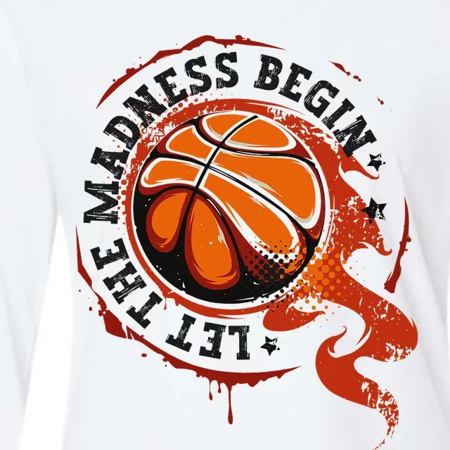 Let the Madness Begin College March Basketball Tournament Womens Cotton Relaxed Long Sleeve T-Shirt