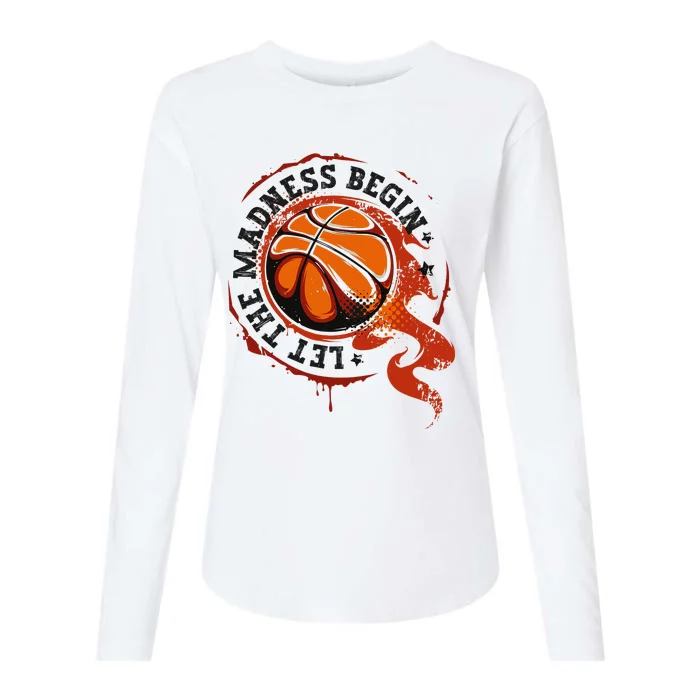 Let the Madness Begin College March Basketball Tournament Womens Cotton Relaxed Long Sleeve T-Shirt