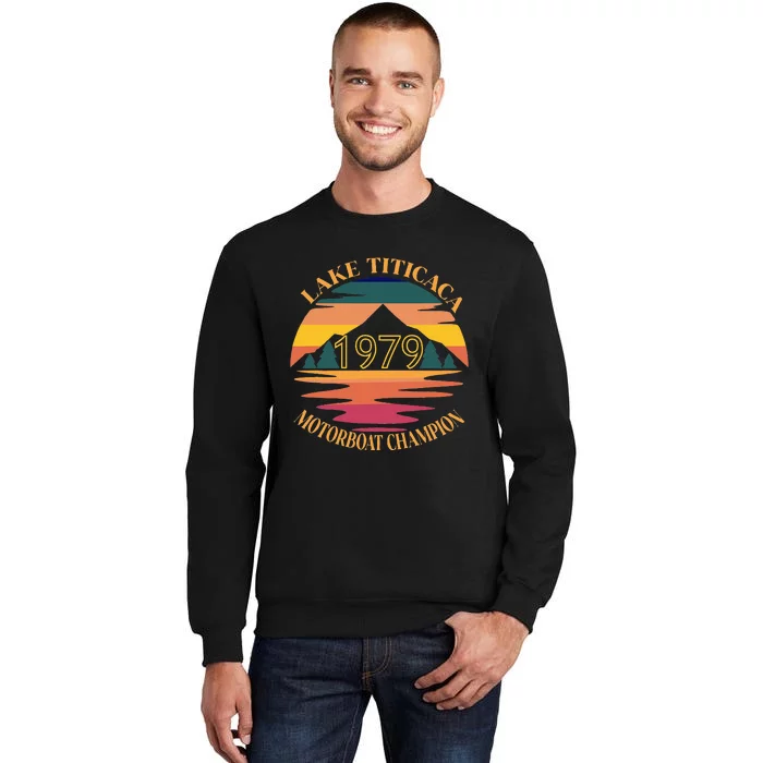 Lake Titicaca Motorboat Champion Vintage Tall Sweatshirt