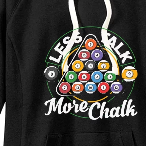 Less Talk More Chalk Billiards Dad Gift For Father’s Day Women's Fleece Hoodie