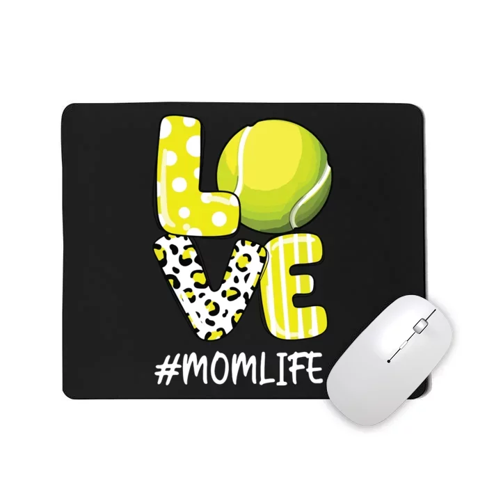 Love Tennis Mom Life Player With Leopard Mousepad