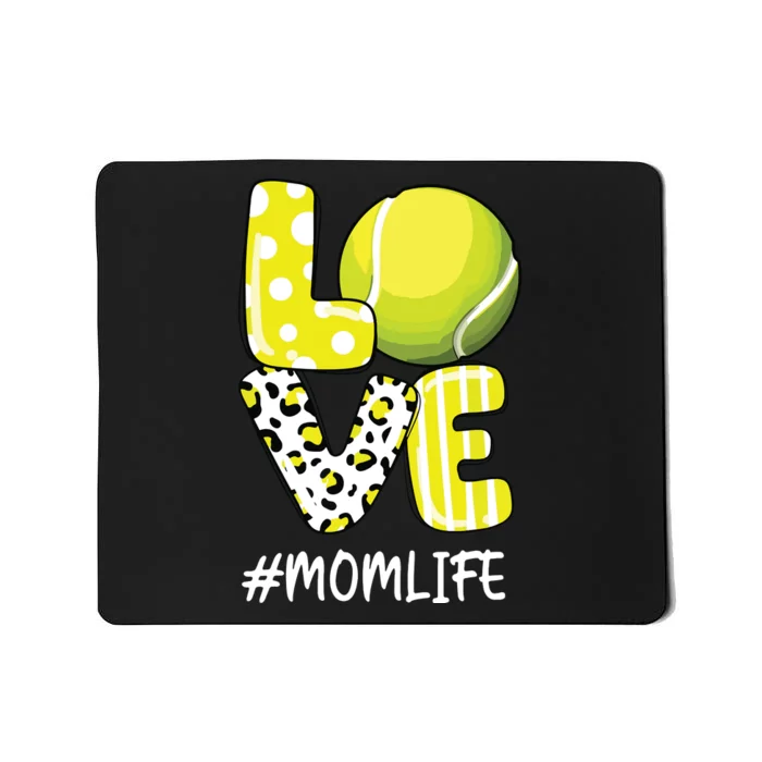 Love Tennis Mom Life Player With Leopard Mousepad