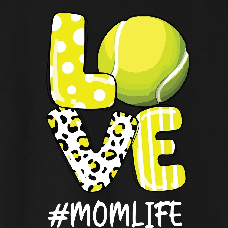 Love Tennis Mom Life Player With Leopard Women's Crop Top Tee