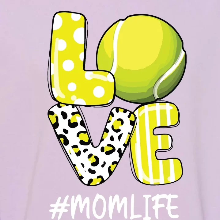 Love Tennis Mom Life Player With Leopard Garment-Dyed Sweatshirt