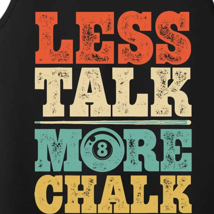 Less Talk More Chalk Funny Pool Billiards Player 8 Ball Performance Tank