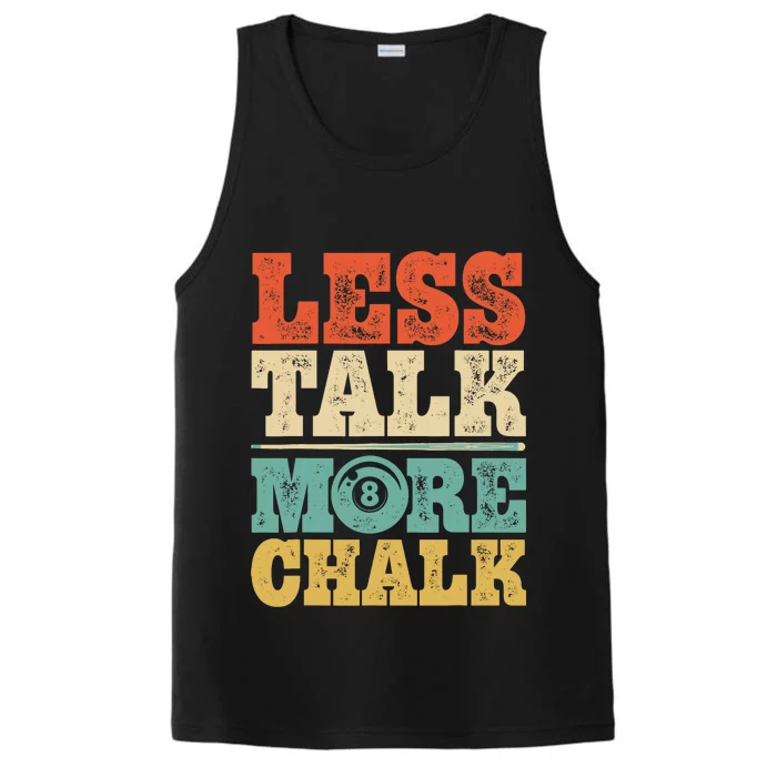 Less Talk More Chalk Funny Pool Billiards Player 8 Ball Performance Tank