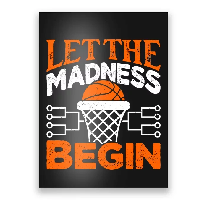 Let The Madness Begin College Basketball Poster