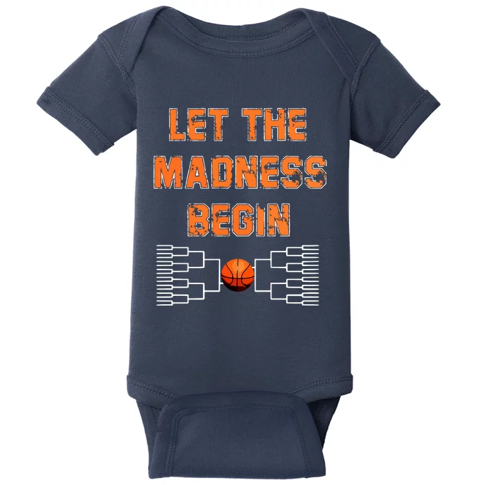 Let The Madness Begin Basketball Hoodie Baby Bodysuit