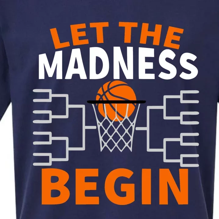 Let The Madness Begin College Basketball Sueded Cloud Jersey T-Shirt