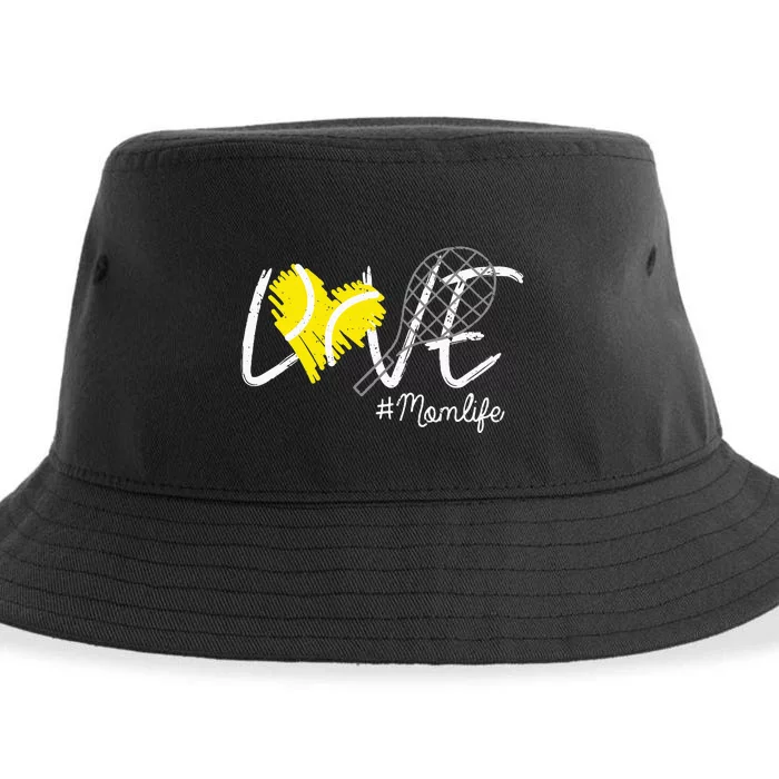 LOVE Tennis Mom Life Gift For Mom Women Mothers Day Sustainable Bucket Hat