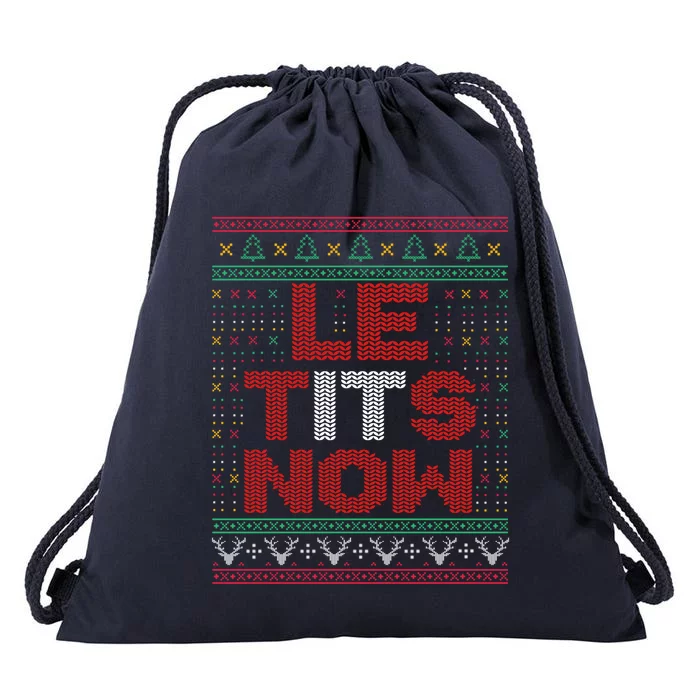 Le Tits Now Christmas For Lovers Drawstring Bag