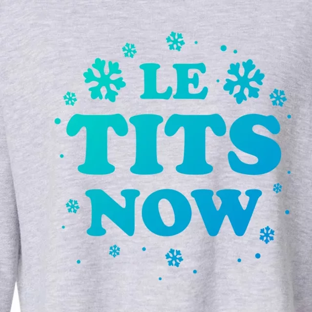 Le Tits Now Let It Snow Funny Christmas Winter Xmas Wordplay Gift Cropped Pullover Crew