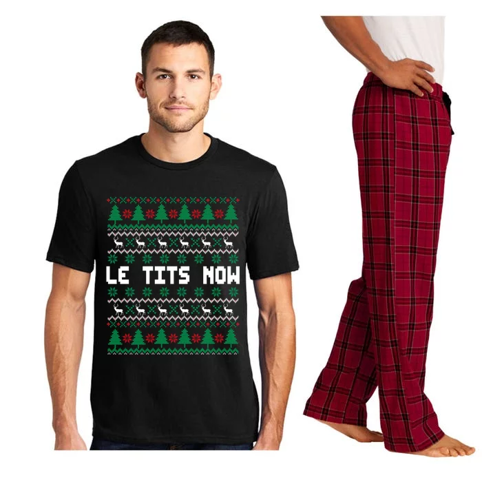 Le Tits Now Ugly Christmas Sweater Let It Snow Meaningful Gift Pajama Set